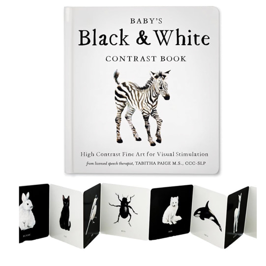 Baby's Black and White Contrast Book: High-Contrast Art for Visual Stimulation at Tummy Time (Tabitha Paige Children's Book Series)