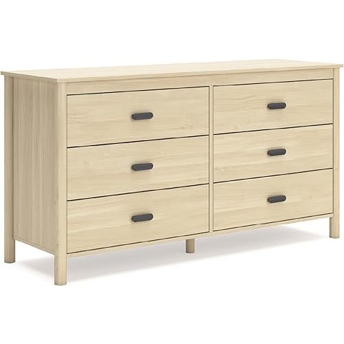 Signature Design by Ashley Cabinella Casual 6-Drawer Dresser with Safety Stop, Light Brown