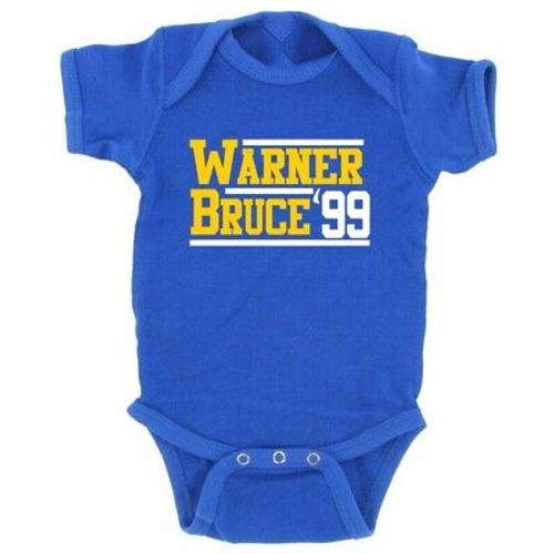 Baby Kurt Warner Isaac Bruce St Louis Los Angeles Rams 99 Creeper Romper