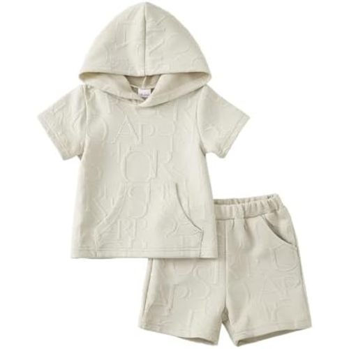 Toddler Baby Boy Clothes Summer Outfits Short Sleeve Hooded T Shirt Tops Casual Shorts Set 2Pcs Little Boy Clothes