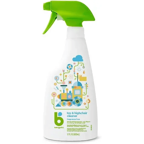 Babyganics Toy & Highchair Cleaner Spray, Fragrance Free, 17oz Spray Bottle