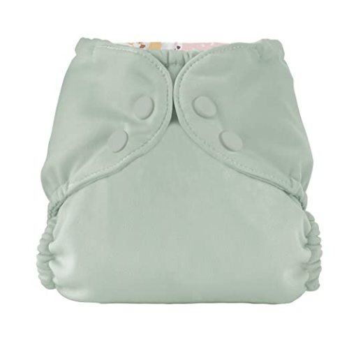 Esembly Cloth Diaper Cover - Reusable Swim Diaper, Waterproof, Breathable - Adjustable Outer Layer Over Absorbent Inner for Blowout Protection - Sea Glass, Size 1 (7-17lbs)