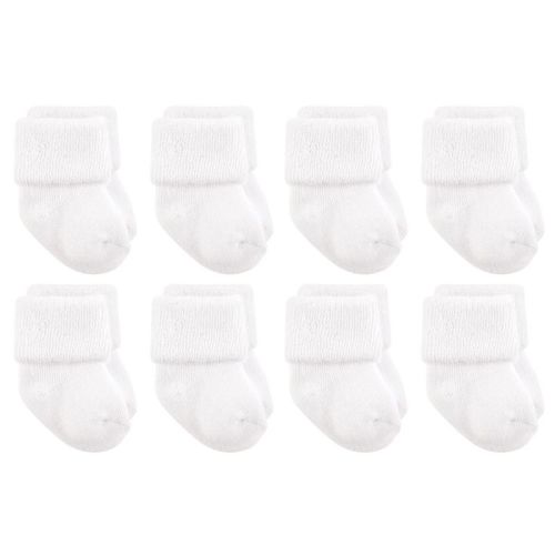 Luvable Friends Basics Infant Baby Cozy Terry Socks 8-Pack, Cloud Nine, 0-6 Months