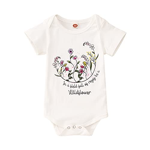 Ritatte Newborn Baby Girl Wildflower Onesie Infant Little Wildflower Bodysuit Romper Funny Flower Summer One-Piece Clothes