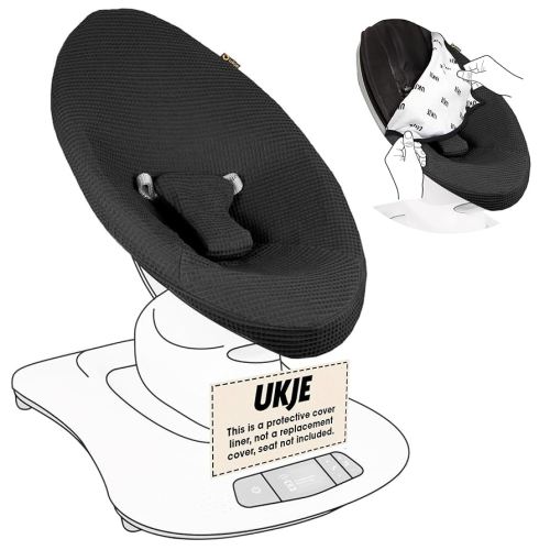 UKJE Liner Baby Rocker Cover - Compatible with 4moms MamaRoo 4 Old Model Before 2022 - Baby Swing Cover - Bouncer Cover - Cover Swing Bouncer - Black
