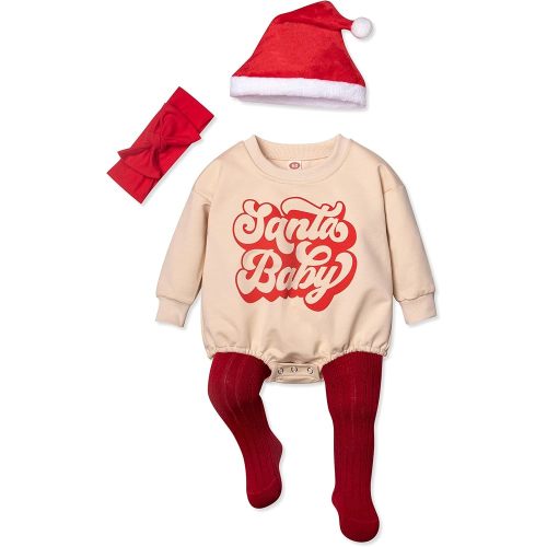 Cute Christmas Outfits Oversized Sweater Romper with Socks, Hats, and Headband
