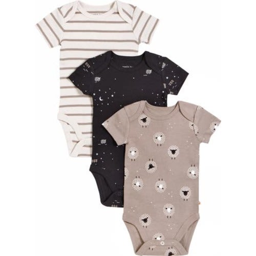Assorted 3-Pack Cotton Bodysuits, 3M