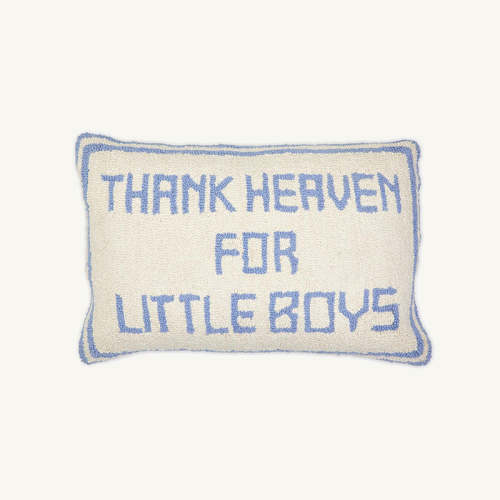 Thank Heaven Embroidered Pillow (Boy) - Two's Company