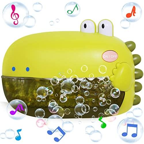Grechi Dinosaur Bath Toys,Baby Bath Toys for The Baby Bathtub,Toddler Bath Toys Automatic Bubble Machine,Plays 12 Children’s Songs,Bath Toy Makes Great Gifts for Toddlers Age 2 3 Year Old Girl Boy