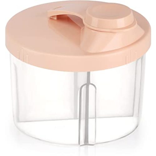 Accmor Baby Formula Dispenser On The Go, Non-Spill Rotating Four-Compartment Formula Container to Go, Milk Powder Kids Snack Container for Infant Toddler Travel Outdoor, Pink