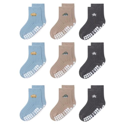 Baby Non Slip Ankle Socks with Grippers for 0 Months-7 Years Old Walking Socks