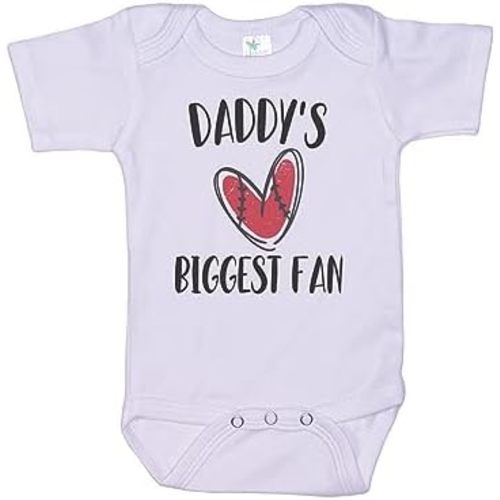 Ebenezer Fire Baseball Onesie/Daddy's Biggest Fan/Unisex Newborn Outfit/Sports Bodysuit