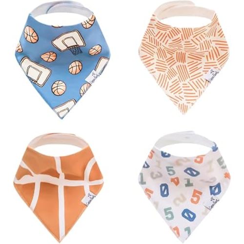 Copper Pearl Baby Bandana Drool Bibs for Drooling and Teething 4 Pack Gift Set Dunk