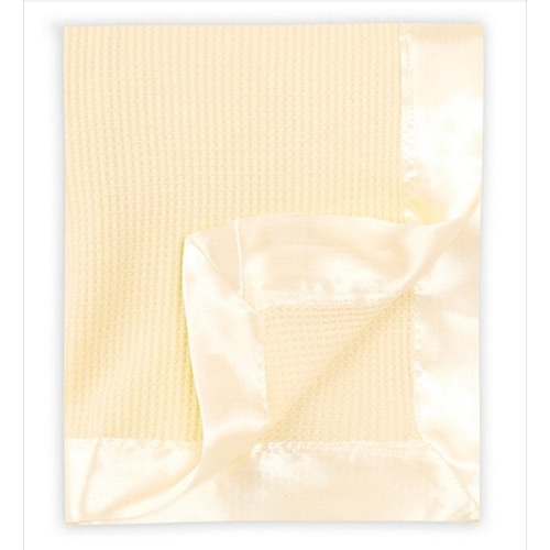 Yellow Baby Satin-Trim Blanket