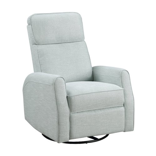 Lexicon Carly Textured Swivel Glider Reclining Chair in Sea Glass