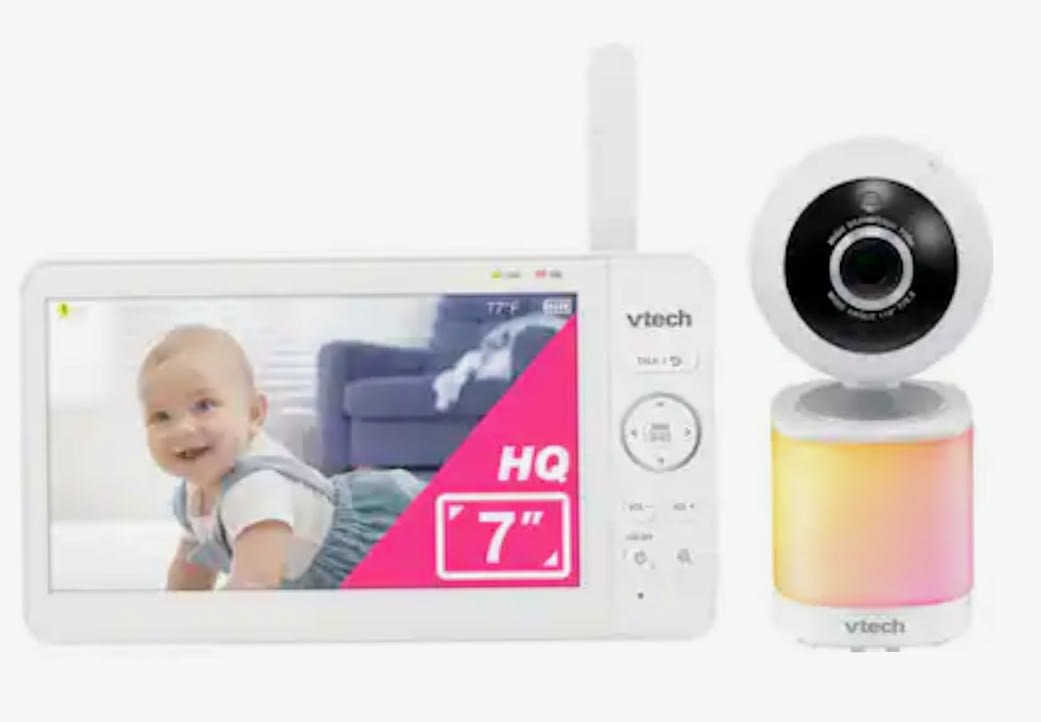 VTech 7” Digital Video Baby Monitor with Pan Tilt Zoom, 600p High Quality Display, and No WiFi White VM7468HQ - Best Buy
