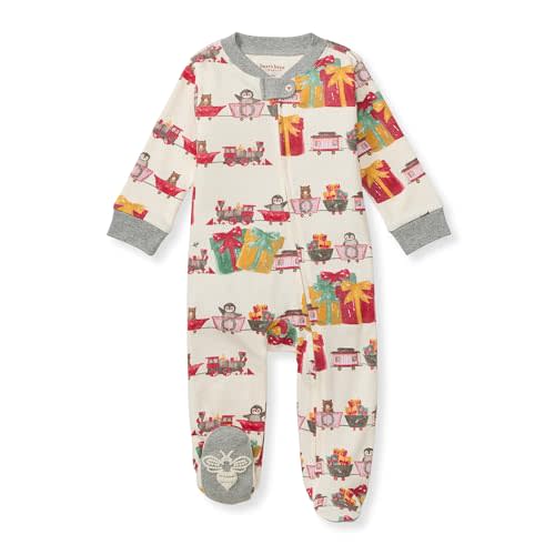Burt's Bees Baby Boys' Sleep & Play PJs, 100% Organic Cotton One-Piece Zip Front Jumpsuit, Baby Boys Footie Pajamas & PJs