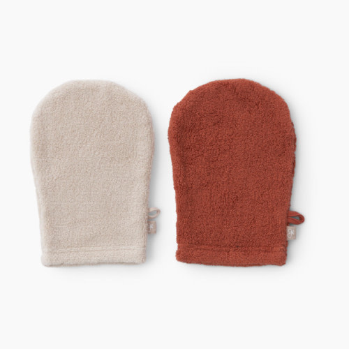 Goumi Kids x Babylist Cotton Terry Washcloth Mitts (2 pack) - Clay + Oat, O/S, 2