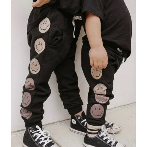 Little Trouble Joggers | Happy Face Brown | Little Trouble