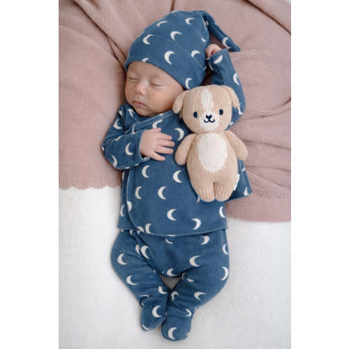 Organic Waffle Kimono & Pant Set, Midnight Moon