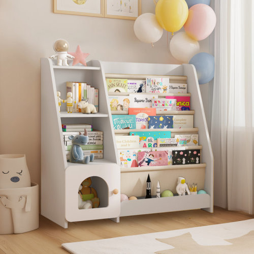 Latitude Run® Chitara 5-Tier Book Display Bookcase Bookshelf with Storage Organizer & Reviews | Wayfair