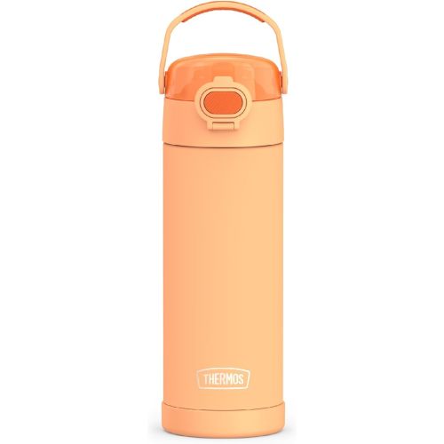 THERMOS FUNTAINER 16 Ounce Stainless Steel Vacuum Insulated Bottle with Wide Spout Lid, Orange