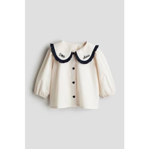 Cotton Blouse with Peter Pan Collar