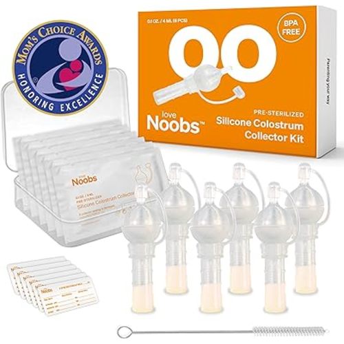 Award-Winning Colostrum Collector Kit by LoveNoobs™, 6 Counts x 4ml, Reusable Breast Milk Collector, Colostrum Collection Kit For Breastfeeding, Leakproof, BPA Free