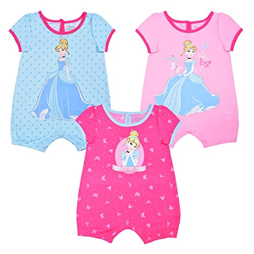 Disney Baby Girls' Cinderella 3 Pack Rompers