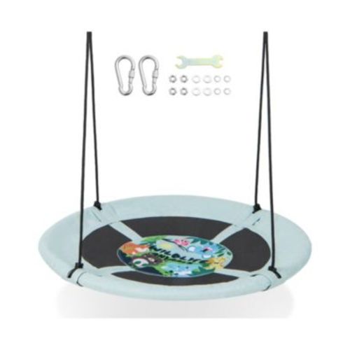 40 Inches Saucer Tree Swing with Adjustable Hanging Ropes and 900D Oxford Fabric