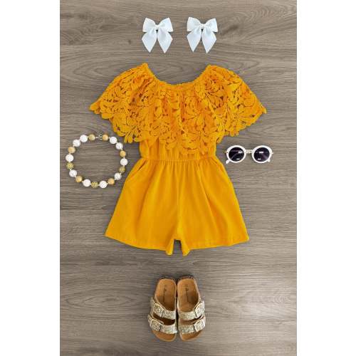 Mustard Lace Romper