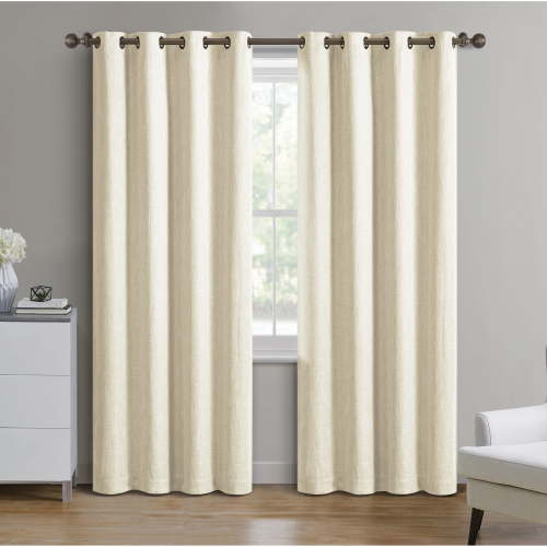 Better Homes & Gardens Woven Textured Grommet Blackout Curtain Panel, 1-Piece, Ivory, 50" W x 95" L
