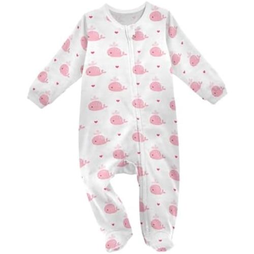 Dussdil Baby One-Piece Footies Newborn Rompers Pajamas Cotton Footed Pjs for Sleep Play Boys Girls