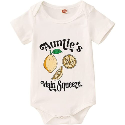 Ritatte Newborn Baby Girl Boy Onesie Infant Funny Aunties Main Squeeze Bodysuit Romper Unisex Lemon Mushroom Clothes 0-12M