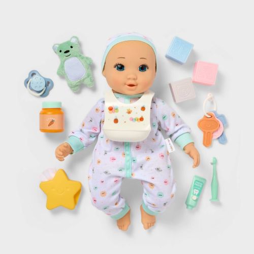 14" Baby Doll Set - Blonde Hair + Blue Eyes - Gigglescape™