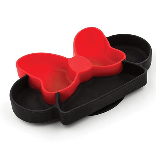 Bumkins Disney Silicone Grip Dish, Suction Plate, Divided Plate, Baby Toddler Plate, BPA Free, Microwave Dishwasher Safe - Minnie Mouse