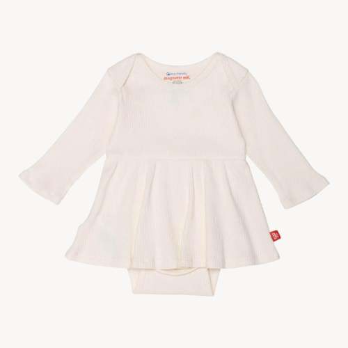 whipped cream ribbed cotton magnetic bodysuit dress – Magnetic Me