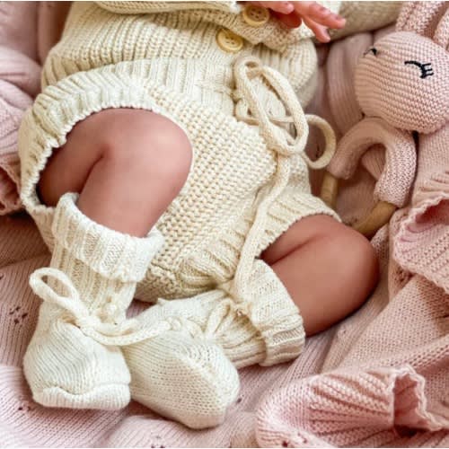 Baby Knit Booties Socks – Olive and Cradle