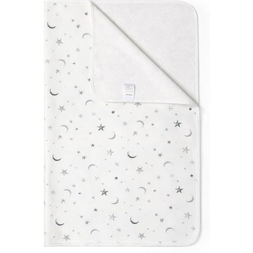 Baby Waterproof Bed Pad Washable Mattress Pad Reusable Underpads Bed Wetting Incontinence Cover for Baby Toddler Children and Adults-White Star
