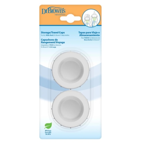 Dr. Brown's Natural Flow Wide-Neck Storage/Travel Caps, 2-Pack