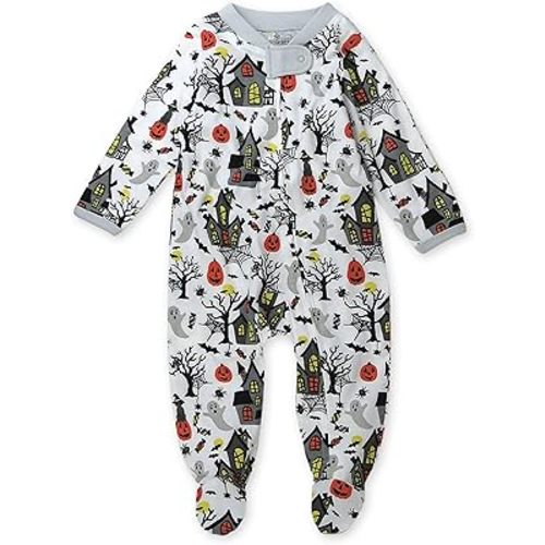 HonestBaby Baby Girls' Sleep N' Play One-Piece Zip-Front Footed Pajamas