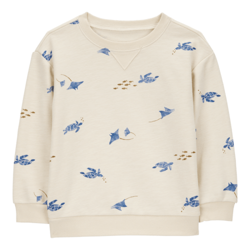 Cream Baby Sea Print Knit Pullover - Cream | Carter’s Oshkosh Canada