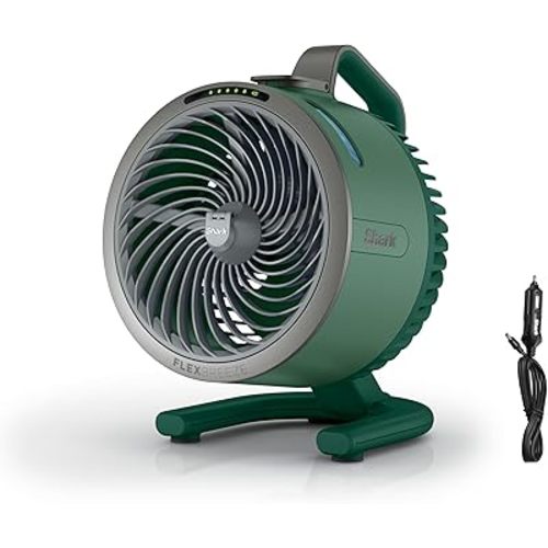 Shark FlexBreeze HydroGo Fan—Ultra-powerful portable fan with indoor + outdoor mist. Corded & cordless, long lasting battery, 5 speeds, evaporative misting, Grey, FA052