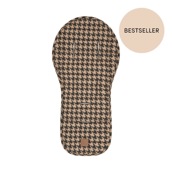 Black Houndstooth Universal Linen Pram Liner