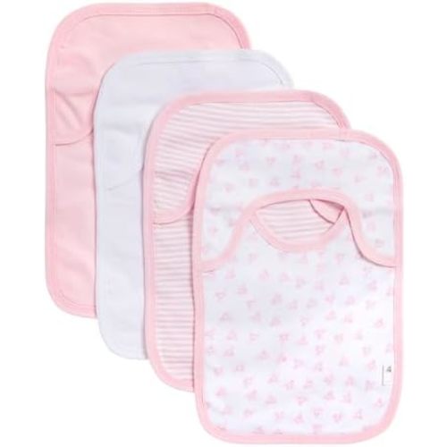 Burt's Bees Baby Infant Pull On Bibs, 100% Organic Cotton Lap Shoulder Style Drool Cloths, Newborn Essentials