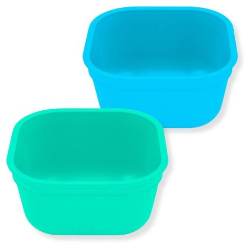 Re-Play 2pc 12 fl oz Recycled Bowls Aqua and Pool Blue: Solid Pattern, Round Shape, Service for 2, 3" Height