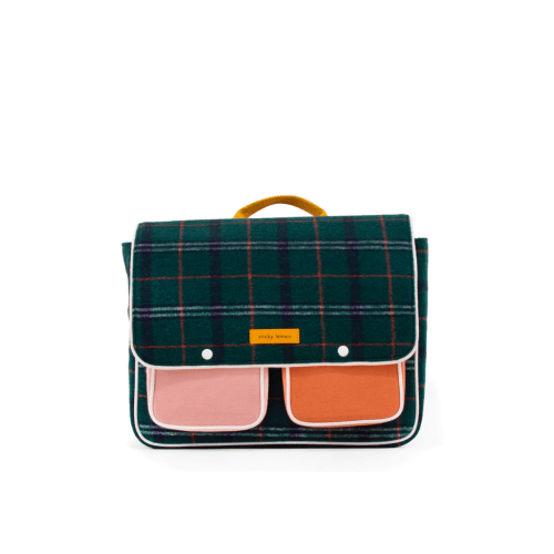 Wanderer School Bag - Forest Green Checks