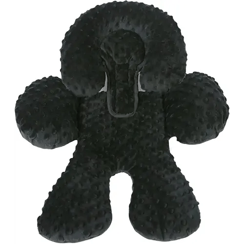 Pro Goleem Infant Car Seat Insert, Baby Head Neck Body Support, Soft Minky Newborn Car Seat Insert, 2-in-1 Reversible, Boys and Girls, Black