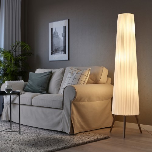 ÖKENSAND Floor lamp - beech/white