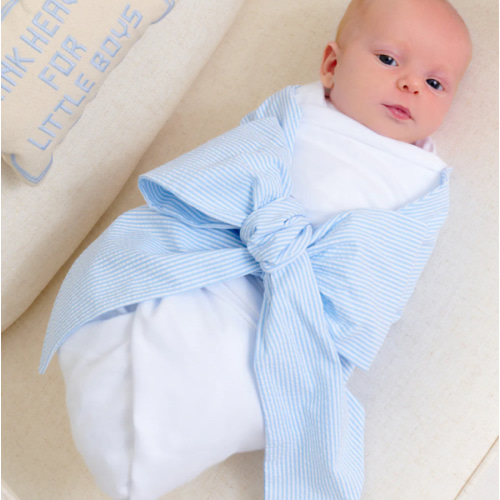 Hospital “First Photo” Bow Swaddle ® - Buckhead Blue